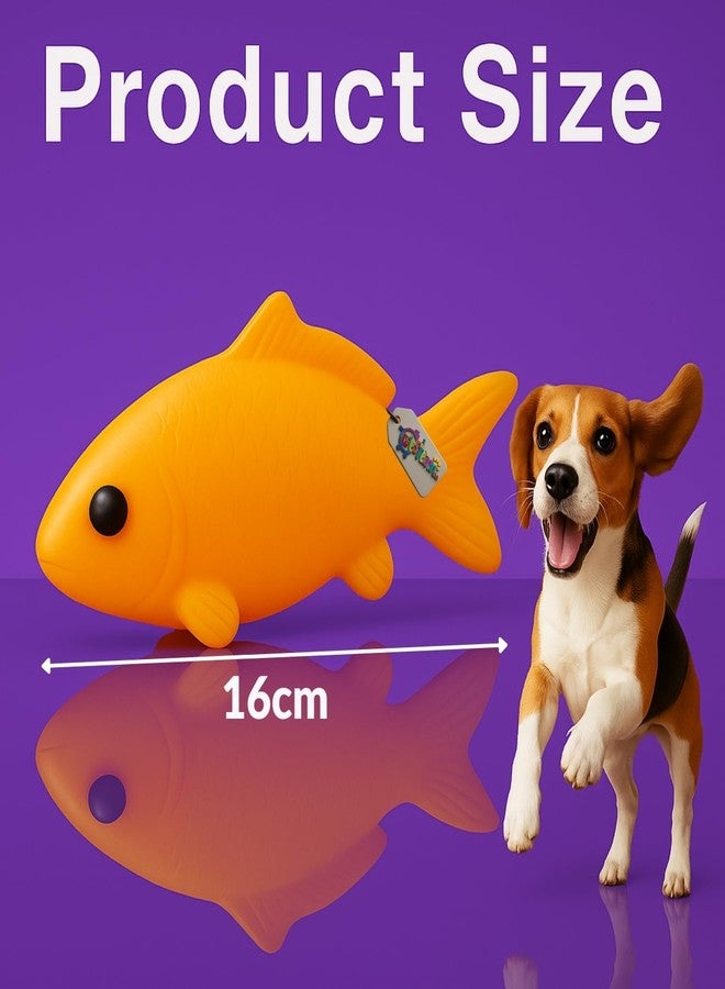 Western Era Fish Shape Squeaky Dog Toy | Realistic Orange Rubber Chew Toy for Pets | Fun Indoor Outdoor Fetch Play | Sound Toy for Puppies & Dogs | Fish Design for Biting, Chewing, Interactive Play - Image 3